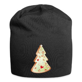 Sapin de Noël en pain d’épice – décoré avec amour - Bonnet en jersey - noir - Devant