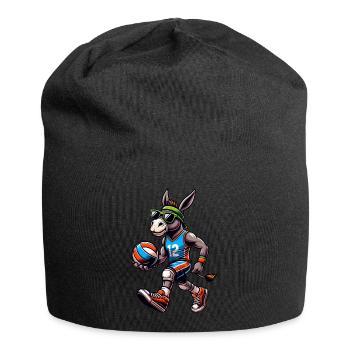 Cooler Volleyball-Esel Mit Stil - Jersey-Beanie - Schwarz - Vorne