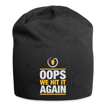 Bier Pong again - Jersey-Beanie - Schwarz - Vorne