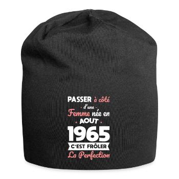 60th birthday - Born in August 1965 - Jersey Beanie - black - Front