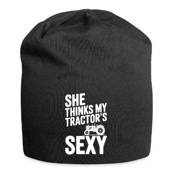 Elle pense que mon tracteur est sexy - Bonnet en jersey - noir - Devant