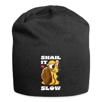 Snail It Slow Cartoon Snail Design - Jersey-Beanie - Schwarz - Vorne