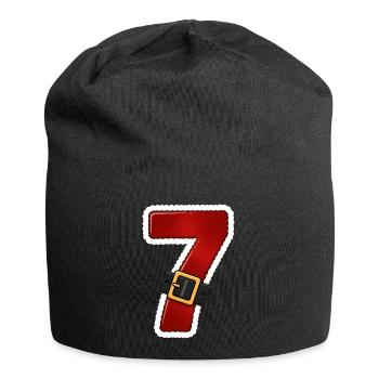Roter Sieben mit Gürtel - Jersey-Beanie - Schwarz - Vorne