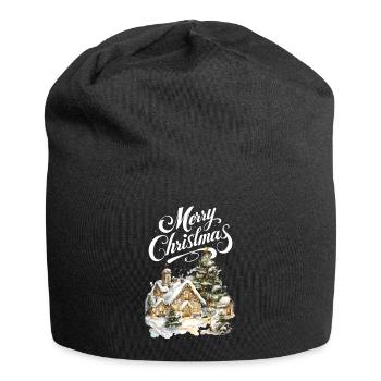 Winterdorf Weihnachtstraum Szene - Jersey-Beanie - Schwarz - Vorne