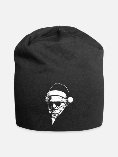 Santa Schopenhauer Noir Portrait mit Sonnenbrille - Jersey-Beanie - Schwarz