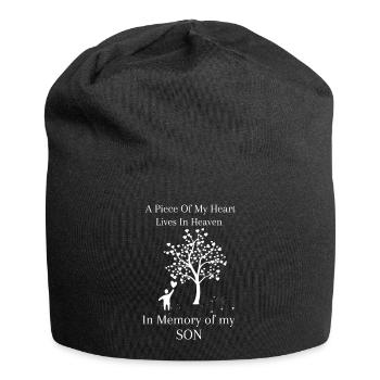En mémoire de mon Fils - Bonnet en jersey - noir - Devant