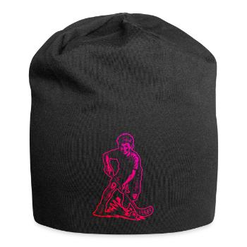 Thème puriste du floorball - Bonnet en jersey - noir - Devant