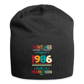 1986 – Vintage – Aged to perfection - Jersey Beanie - black - Front