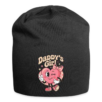 Daddys Girl Retro Herz Niedliche Rosa Familie - Jersey-Beanie - Schwarz - Vorne