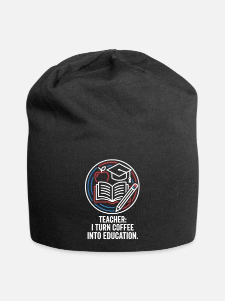 Teacher I Turn Coffee Into Education - Jersey-Beanie - Schwarz