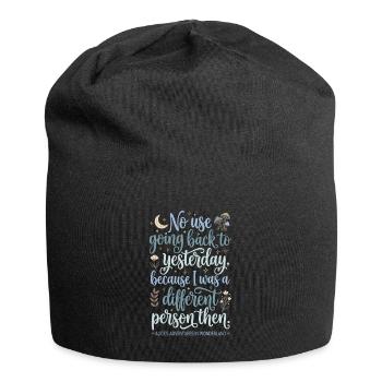 Inspirierendes Zitat – "Yesterday" (Gestern) - Jersey Beanie - black - Front