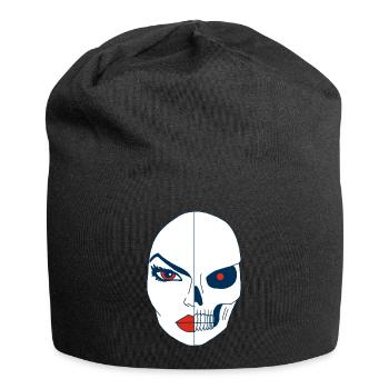 Tod und sein Gesicht - Jersey-Beanie - Schwarz - Vorne
