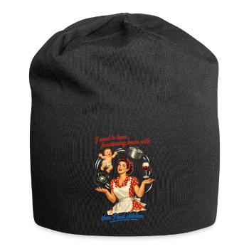 Retro Pin-Up Mom Humor – Multitasking Chaos - Jersey Beanie - black - Front