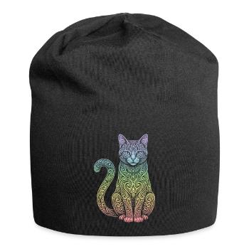 Hauskatze - Jersey-Beanie - Schwarz - Vorne