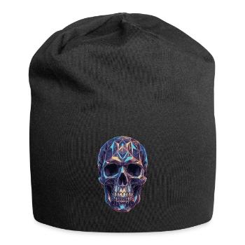 Geometric skull in a blaze of color - Jersey Beanie - black - Front