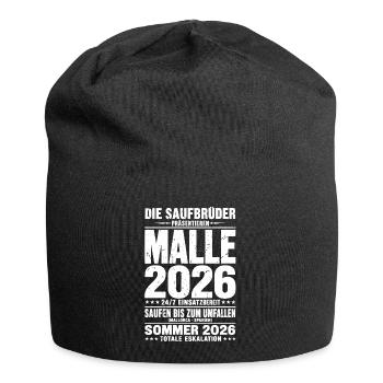Malle 2026 Die Saufbrüder 24/7 einsatzbereit - Jersey-Beanie - Schwarz - Vorne