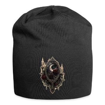 Gothic Spiegel mit Rosen und Kerzen - Jersey-Beanie - Schwarz - Vorne