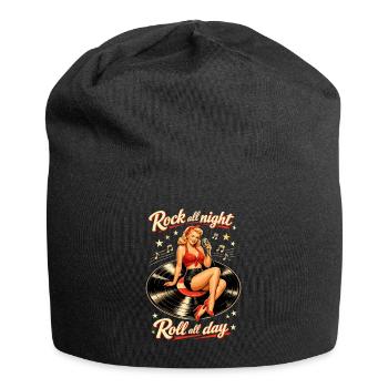 Rockabilly Pin-Up : Un album de rock toute la nuit - Bonnet en jersey - noir - Devant