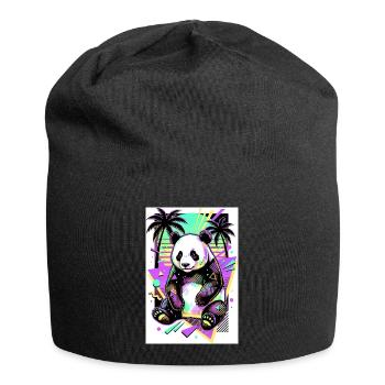 Panda - Jersey-Beanie - Schwarz - Vorne