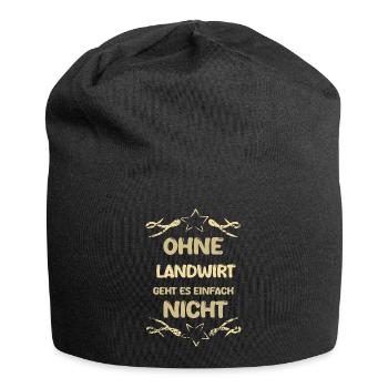 Landwirt als Spruch - Jersey-Beanie - Schwarz - Vorne