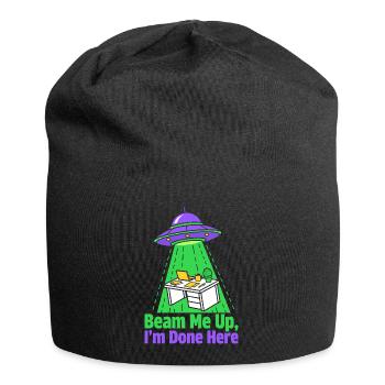 Beam Me Up I’m Done Here - Jersey-Beanie - Schwarz - Vorne