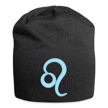 Leo Zodiac Sign Symbol Pastel Blue - Jersey Beanie - black - Front