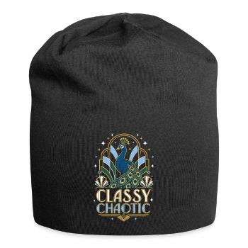 Classy Chaotic Peacock Art Deco - Jersey Beanie - black - Front