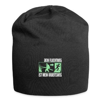 Feuerwehr Brandbekämpfung Geschenk · Arbeitsweg - Jersey-Beanie - Schwarz - Vorne