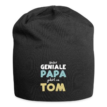 Dieser Geniale Papa Gehört Zu Tom - Jersey-Beanie - Schwarz - Vorne