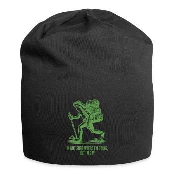 Je ne sais pas trop où je vais mais je suis Gay Frog - Bonnet en jersey - noir - Devant