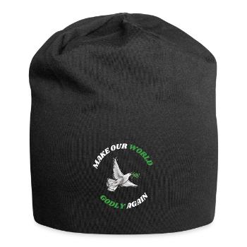 Make our World Godly again! World Peace Dove - Jersey Beanie - black - Front