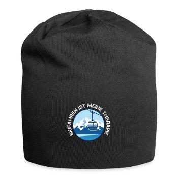 Skifahren ist meine Therapie - Jersey-Beanie - Schwarz - Vorne