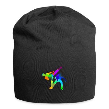 Capoeira Regenbogen Farben Polygon Sport - Jersey-Beanie - Schwarz - Vorne