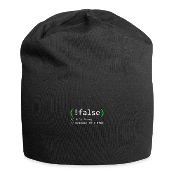 Programmer Humor false true funny Nerd Geek - Jersey Beanie - black - Front