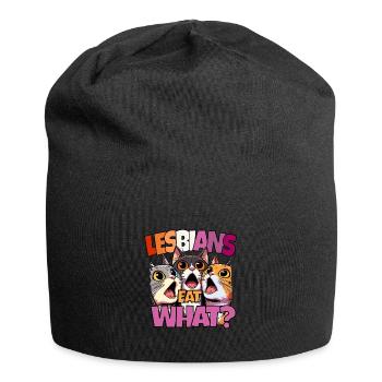 Les lesbiennes mangent quoi ? Fierté Fierté Drôle de chats LGBTQ - Bonnet en jersey - noir - Devant