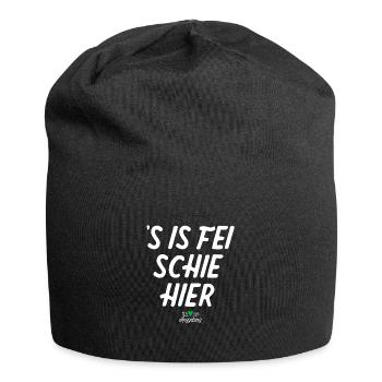 ´s is fei schie im Arzgebirg - Erzgebirge Spruch - Jersey-Beanie - Schwarz - Vorne