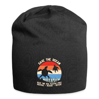 Rettet den Ozean halten Sie das Meer Plastik frei - Jersey-Beanie - Schwarz - Vorne