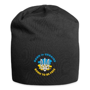 Geboren in der Ukraine. Geboren, um frei zu sein - Jersey-Beanie - Schwarz - Vorne