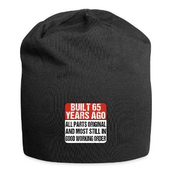 Built 65 Years Ago - 65th Birthday - Jersey Beanie - black - Front
