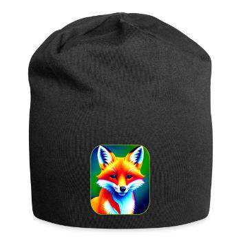 Niedlicher bunter Fuchs - Jersey-Beanie - Schwarz - Vorne