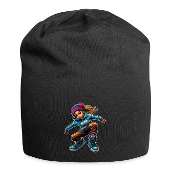 Cooles Girl Graffiti Hip Hop Rap Skater Musik - Jersey-Beanie - Schwarz - Vorne