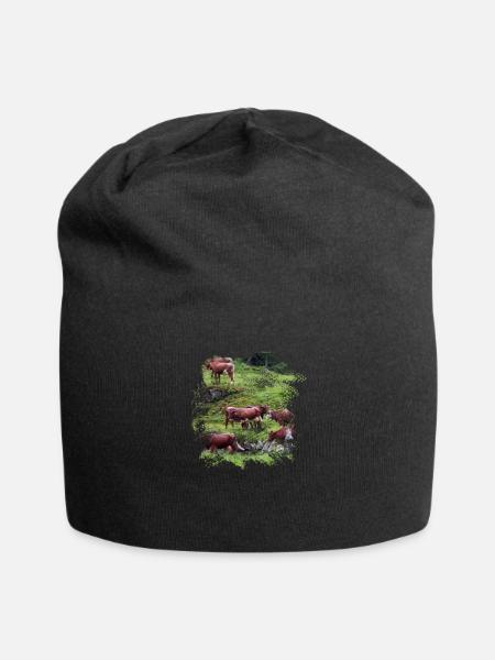 Milchkühe auf der Hochalm - Jersey-Beanie - Schwarz