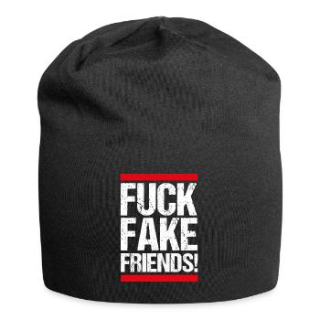 FUCK FAKE FRIENDS! - Jersey-Beanie - Schwarz - Vorne