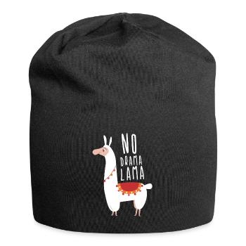 Lama, Lamas, Dramalama, Wortspiel, Spruch, lustig - Jersey-Beanie - Schwarz - Vorne