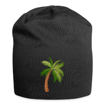 palm tree palm palms 1 - Jersey Beanie - black - Front