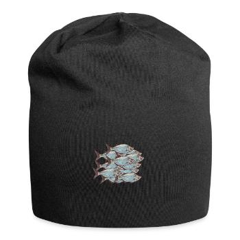 Fischschwarm - Jersey-Beanie - Schwarz - Vorne