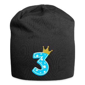 3 Crown 3rd birthday 3 years - Jersey Beanie - black - Front