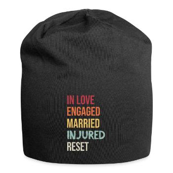 Verliebt verlobt verheiratet verletzt reset - Jersey-Beanie - Schwarz - Vorne