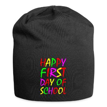Happy First day of school - Jersey Beanie - black - Front