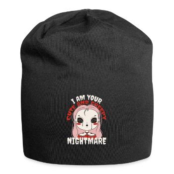 Creepy Girl Cute Creepy Nightmare Halloween - Jersey Beanie - black - Front